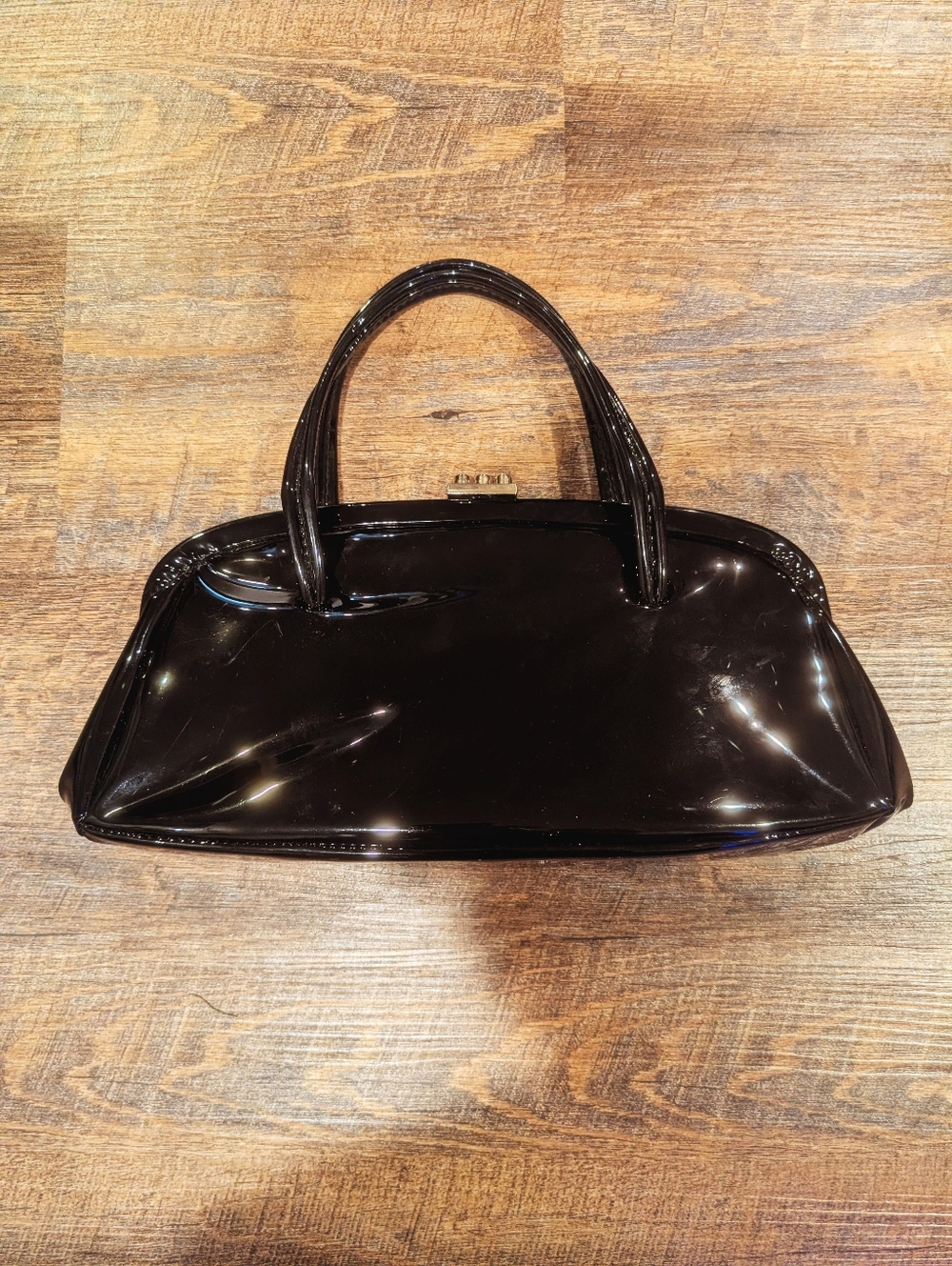 Vintage Black Patent Leather Bag - Picture 2 of 4